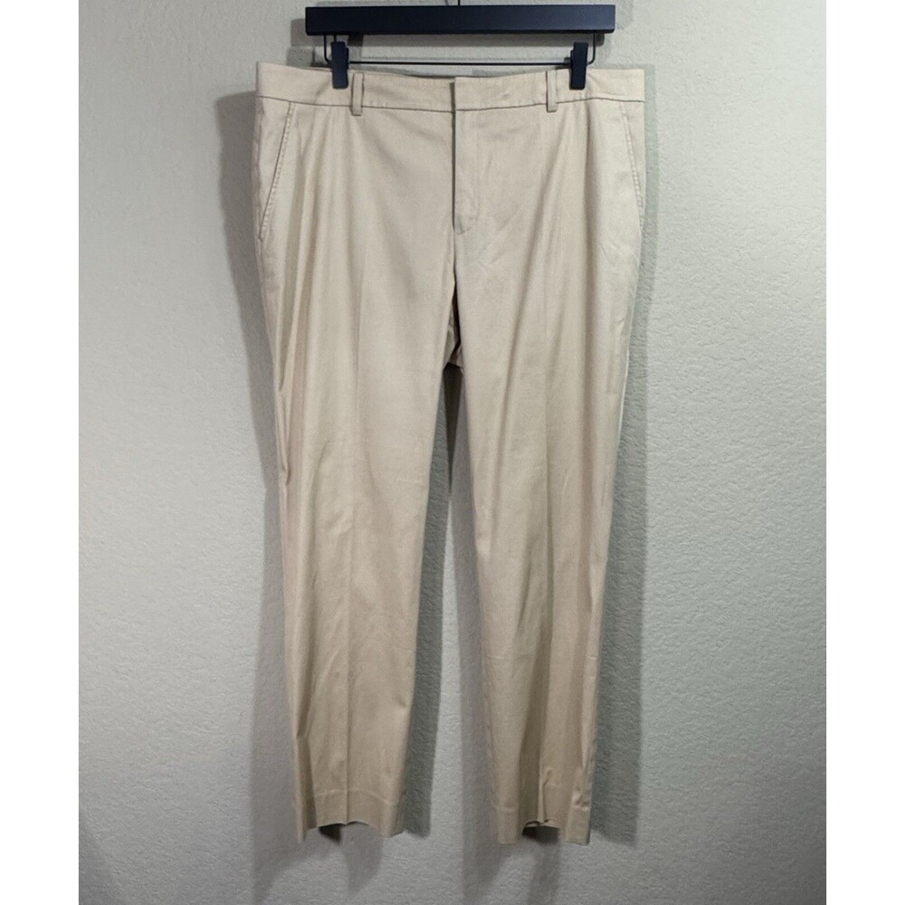 Ralph Lauren Black Label Women's Wool Blend Tan Trouser Career Pants 12 Stretch